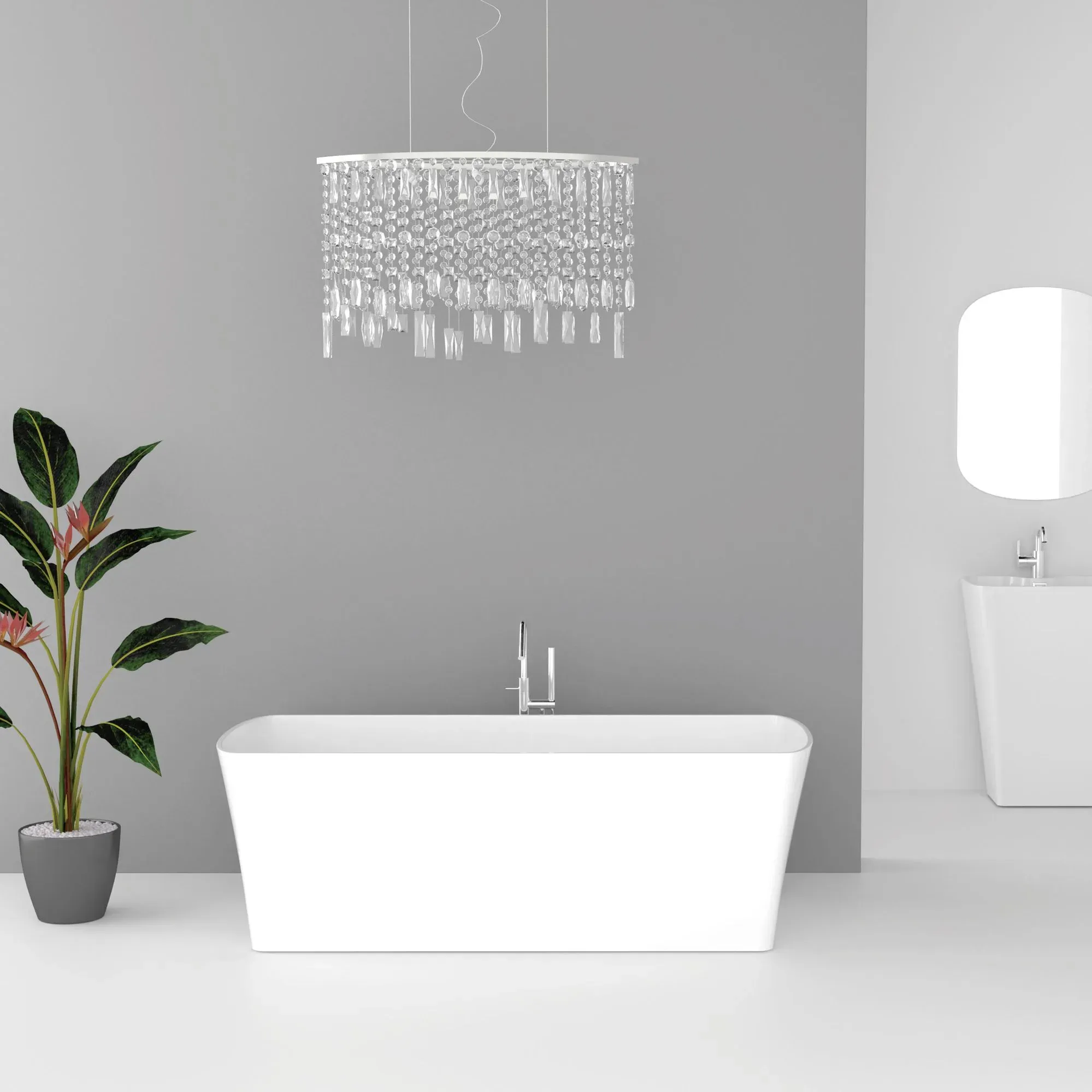 Freistehende Mineralguss Badewanne KZA-1782, Oberfläche: Glänzend