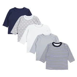 TupTam Baby Jungen Langarmshirt 5er Pack, Farbe: Farbenmix 1, Größe: 74 - 74