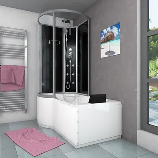 AcquaVapore Kombination Badewanne Dusche K50-R30 Duschtempel 100x170 cm