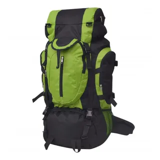 vidaXL Wanderrucksack XXL 75 L Schwarz und Grün