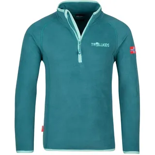 TROLLKIDS Kids Nordland Half Zip 140, Teal/Aqua - 140