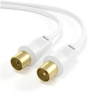 JAMEGA Antennenkabel HDTV Full HD 135db 75 Ohm Koaxialkabel 4K UHD Koax Steck SAT-Kabel, TV Koax, (2000 cm)