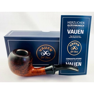 VAUEN Handpfeife Vintage 1077 Pfeife glatt braun poliert - 9mm Filter, (in Geschenkbox verpackt), bestes Bruyereholz, made in Germany braun