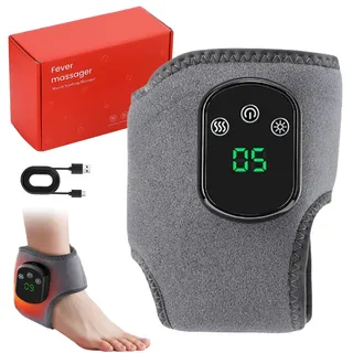 3-In-1-Fußmassager, Neuropathie Füße, Tragbares Fussmassagegerät Elektrisch für Achillessehnenentzündung, USB Aufladbare Knöchelmassage mit 3 Modi 5 Wärmestufen (A)