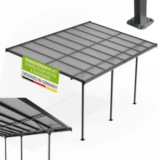 Juskys Terrassendach Borneo 500 x 300 cm dunkelgrau