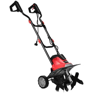 Goplus - Elektro-Bodenhacken 1200w, Gartenfraese mit 16 harten Messer, Arbeitstiefe 22cm, Arbeitsbreite 35cm, ein- und ausklappbare Raeder,