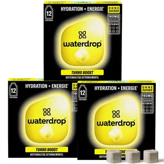 waterdrop® Microenergy Turbo Boost Trio – Energie-Getränkewürfel mit Koffein & Vitaminen 36 St