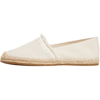 Tommy Hilfiger Damen Espadrilles Fringe Canvas Closed mit Logo, Elfenbein (Muslin), 39