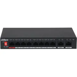 Dahua PoE PFS3010-8ET-96-V2 Netzwerk-Switch Unmanaged Gigabit Ethernet (10/100/1000) Power over Ethernet (10 Ports), Netzwerk Switch, Schwarz