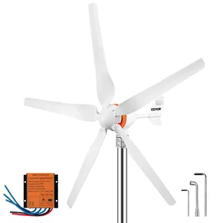 VEVOR Windturbinengenerator 500W Windgenerator, 12V Elektrisch MPPT Controller, 13m/s Windkraftanlage mit 5 Blatt Laderegler Windkraftgenerator Windkraftturbinengenerator für Stromergänzung