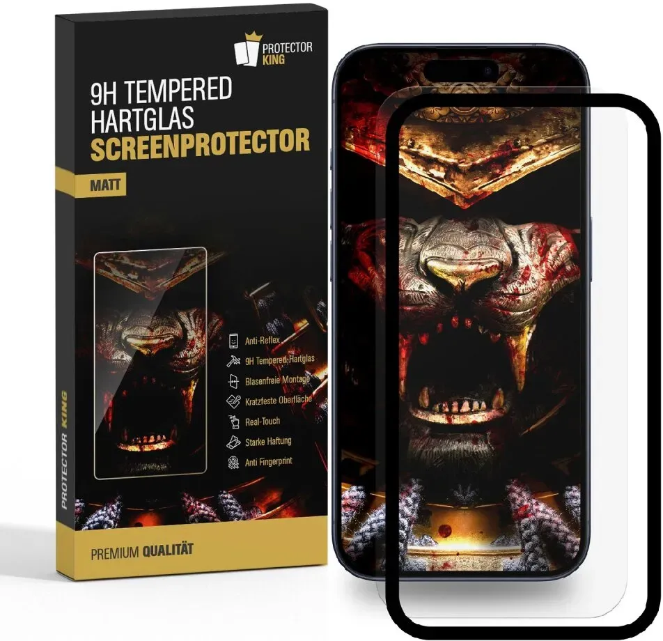 3x 9H Panzerglas für iPhone 16e matt Anti-Reflex entspiegelt mit Montagehilfe echtes Tempered Glass Panzerfolie Displayschutz Schutzglas Schutzfolie Screen-Protector