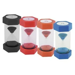 TimeTex Sanduhr 4er Set, 3, 5, 10, 15 Min., Höhe 16 cm