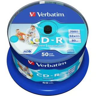 Verbatim CD-R 700MB 52x bedruckbar 50er Spindel (43438)