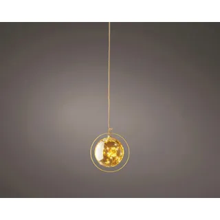 Kaemingk Lumineo LED Kugelhänger batteriebetrieben mit Timer Glas Ø 20 cm warmweiß amber Dekofigur