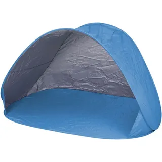 Spetebo - Pop Up Strandmuschel blau mit Tragetasche - 145 x 100 cm - Strand Zelt selbstaufstellend mit uv 50+ Schutz - Windschutz Sichtschutz Garten