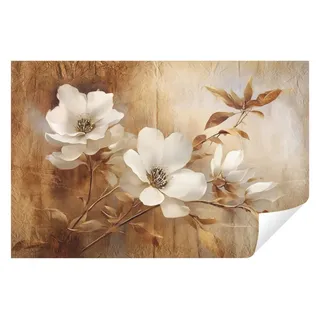 Wallarena Fototapete Blumen Vintage Vlies Tapete Wohnzimmer Schlafzimmer Wandtapete, Glatt Vlies Struktur Vinyl, Beton, Tapete inklusive Kleister Vliestapete Motivtapete 2.08 m x 1.46 m