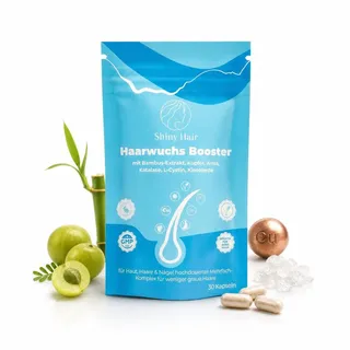 ShinyHair Haarwuchsbooster - Nahrungsergänzungsmittel gegen Haarausfall in den Wechseljahren - gegen graue Haare