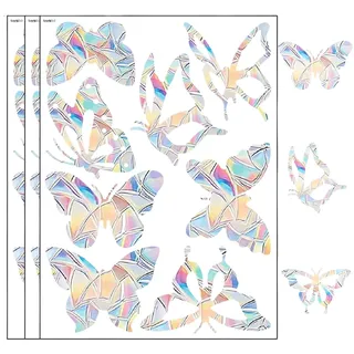 XYTAHDM 24 Runden Prisma Fensteraufkleber, Regenbogen Fensterfolie,Sonnenfänger Vogel Anti Kollisions Fenster Aufkleber,Vogelschutz für Glasscheiben Gegen Kollision, Glasscheiben Deko