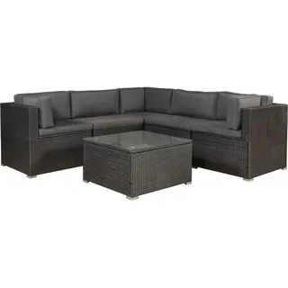 Juskys Nassau Lounge-Set schwarz/grau