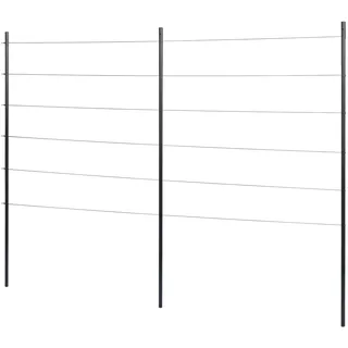 Windhager Edelstahlseil Rankhilfe, Komplett-Set, Metall, 148 x 190 cm, Rankgitter Garten, Pflanzenstütze, Kletterhilfe für Pflanzen, Rankgerüst, ideal für Hoch- + Gemüsebeete, witterungsbeständig