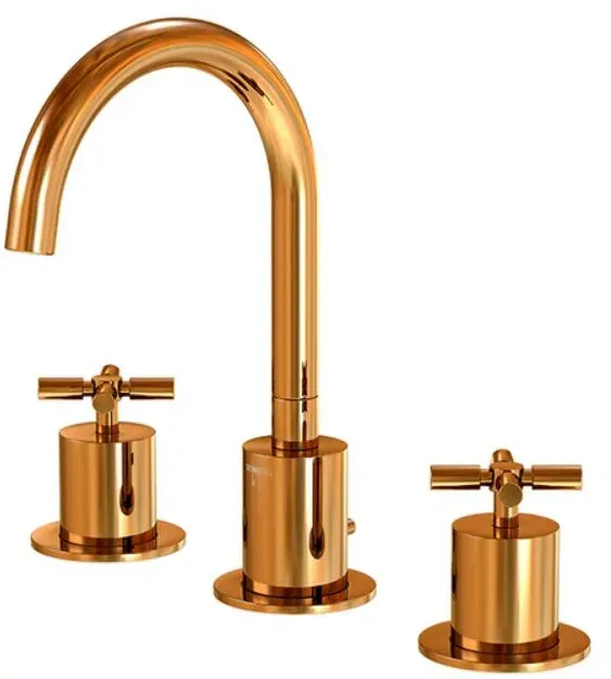 Steinberg 250 2000 3-Loch Waschtisch-Armatur; Ausladung 155 mm ohne Anschlusschläuche Rosegold ohne Nano