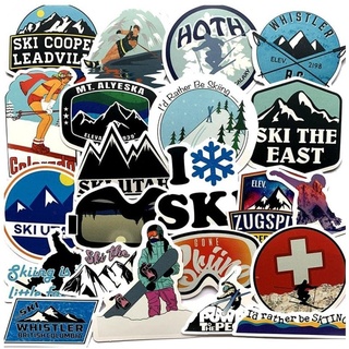 50pcs Pack Winter Ski Skiing Snow Mountain Graffiti Aufkleber Für Gepäcklaptop Skateboard -kühlschrank -ski -Aufkleber (zufälliger Stil)