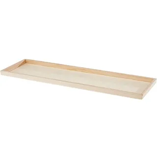 Rayher 62689000 Holz-Tablett zum Dekorieren, 45 x 13,5 cm, Randhöhe 2,3 cm, Bodenstärke ca. 2 - 3 mm, Holzschale rechteckig, Beige
