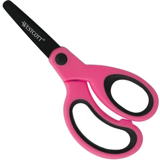 ACME United Westcott Softgrip Kinderschere Neon Pink Rechtshänder | Schere mit ergonomischem Griff für Vorschulkinder | Bastelschere 13 cm (5") ideal für Kinderhände | Abgerundete Spitze | E-21564 00
