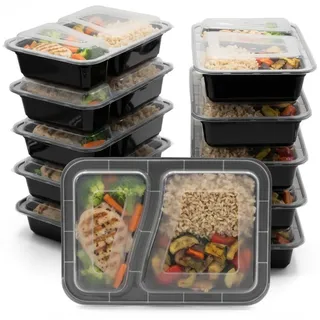 BigDean Meal Prep Box 10-teilig schwarz 0,85 l