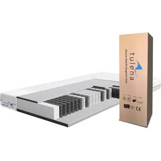 TULENA NOX Taschenfederkern Matratze 90 x 200 cm, H1 / H2, - Bezug waschbar - Basic