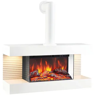 kaminio Elektrokamin LIZ Weiß inkl. Abzugsrohr