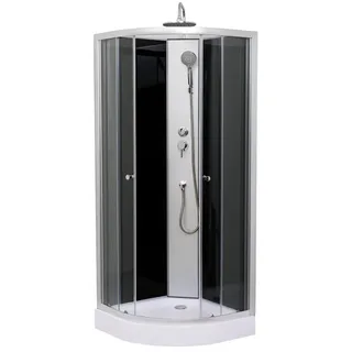 Aloni Dusche Komplettdusche Duschkabine 80 x 80 cm - Fertigdusche mit Duschwanne, Regendusche Duschkopf, Duscharmatur, Ablaufgarnitur & Brausegarnitur - Duschsystem mit Armatur - Badezimmer