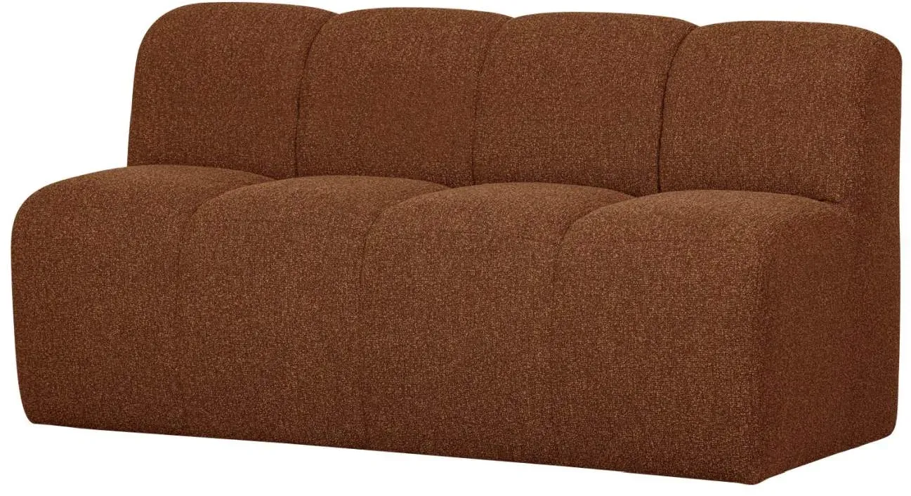 Bank Mojo mit Rückenlehne, Bouclé-Stoff, modern, rostbraun, 160 cm, bequem gepolstert