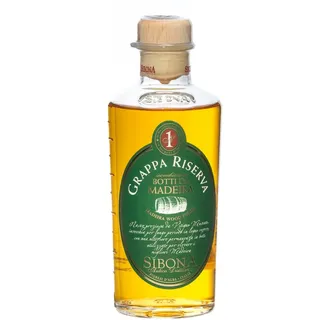 No1 SIBONA Grappa Riserva Botti da Madeira 40% vol. (1 x 0,5l) – Fassgelagerter, italienischer Grappa gereift in Madeira-Fässern