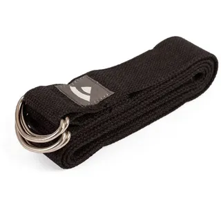 Bodhi Yamala Belt Yogagurt 2 in 1, Baumwolle schwarz, Metallringe an beiden Enden schwarz No Size