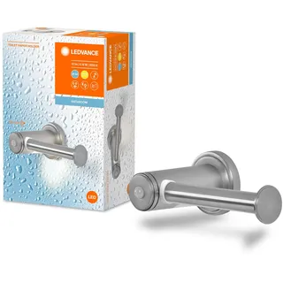 LEDVANCE BATHROOM Toilettenpapierhalter mit Nachtlicht, 0,18W, 10lm, warmweißes Licht mit 3000K, Batterie inklusive, Tageslicht- & Bewegungssensor, lange Lebensdauer, Schutzklasse IP44, energiesparend