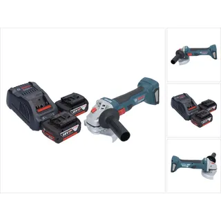 Bosch Professional Winkelschleifer 18 V 125 mm Brushless + 2x Akku 5,0 Ah + Ladegerät