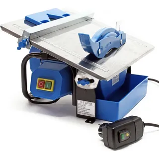 Wiltec Fliesenschneider elektrisch 600 W bis 34 mm Fliesenstärke, Nassschneider Fliesensäge mit neigbarer Auflage