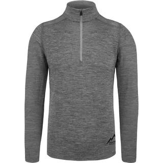 Normani Herren Merino Langarm mit 1/4 Zipper Canberra in Grau,