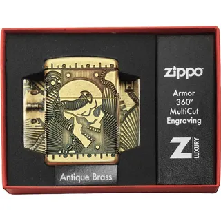 Zippo Benzinfeuerzeug Skull Armor 2019 - Hochwertige amerikanische Qualität, langlebig!