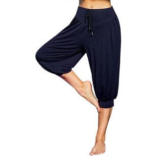 Sykooria Haremshose 3/4 Damen Pumphose Super Weiche Modale Baumwolle Jogginghose Yoga Pilates Capri Hosen