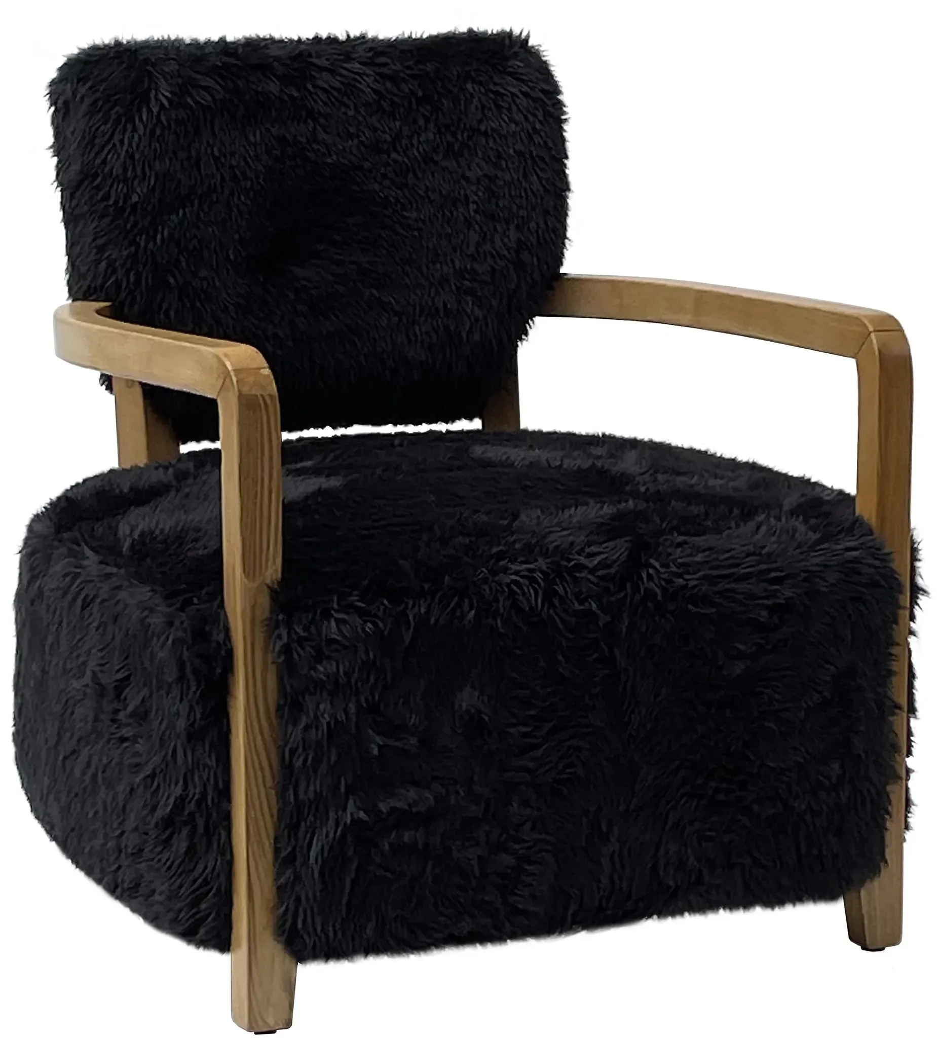 LC Home Loungesessel »Galway« Felloptik anthrazit Armlehnensessel Retrosessel