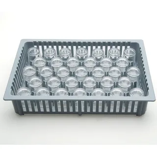 KM-Living 33 Stück Set 2cl / 4cl Kunststoff Mehrweg Schnapsglas - Stamper bruchfest & hochwertig aus PC (PolyCarbonat) glasklar [Made in Germany] inkl. stapelbaren Stamperbehälter zum Aufbewahren