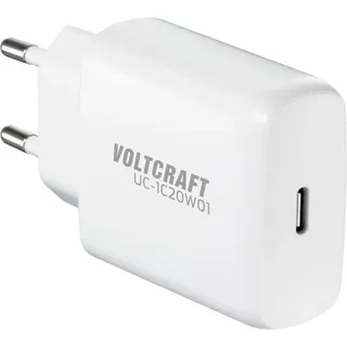 VOLTCRAFT UC-1C20W01 USB Ladegerät 20 W 1x USB-C® Fast Charge, USB PD 3.0 Weiß Innenbereich GaN