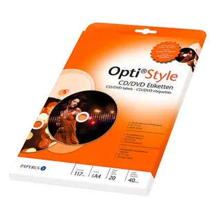 40 CD-Etiketten aus Papier, weiß, blickdicht
