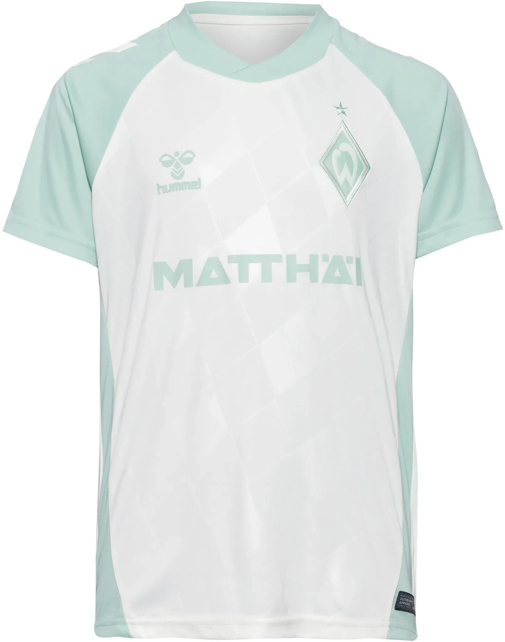 hummel Werder Bremen 24-25 Auswärts Teamtrikot Kinder in marshmellow-silt green, Größe 128 - beige