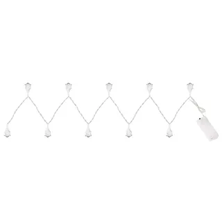 GLOBO Lichterkette Weihnachtsdeko Diamanten-Design Leuchtkette Dekolicht, Kunststoff silber, Batterie 10x LED 3000K warmweiß, L 120 cm