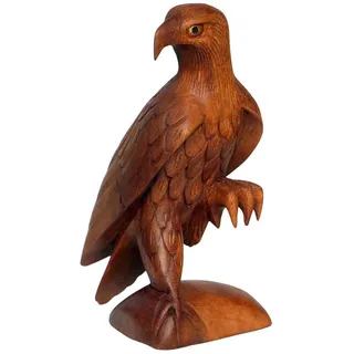 Wogeka Tierfigur Stein Adler Holz Figur Tier Greifvogel Statue Vogel Dekoration
