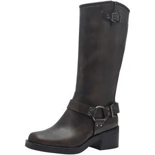 TAMARIS Damen Langschaft-Stiefel Blockabsatz Vegan; CIGAR, EU 37