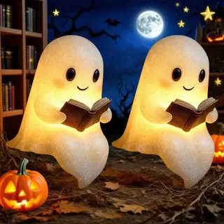 Orgonite Geisterlampe, Geister Leselampe Geist Nachtlicht, Halloween Deko LED Geister Lampe, Halloween Deko für Schlafzimmer, Wohnzimmer, Party